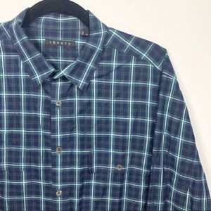 Theory Plaid Button Down Shirt